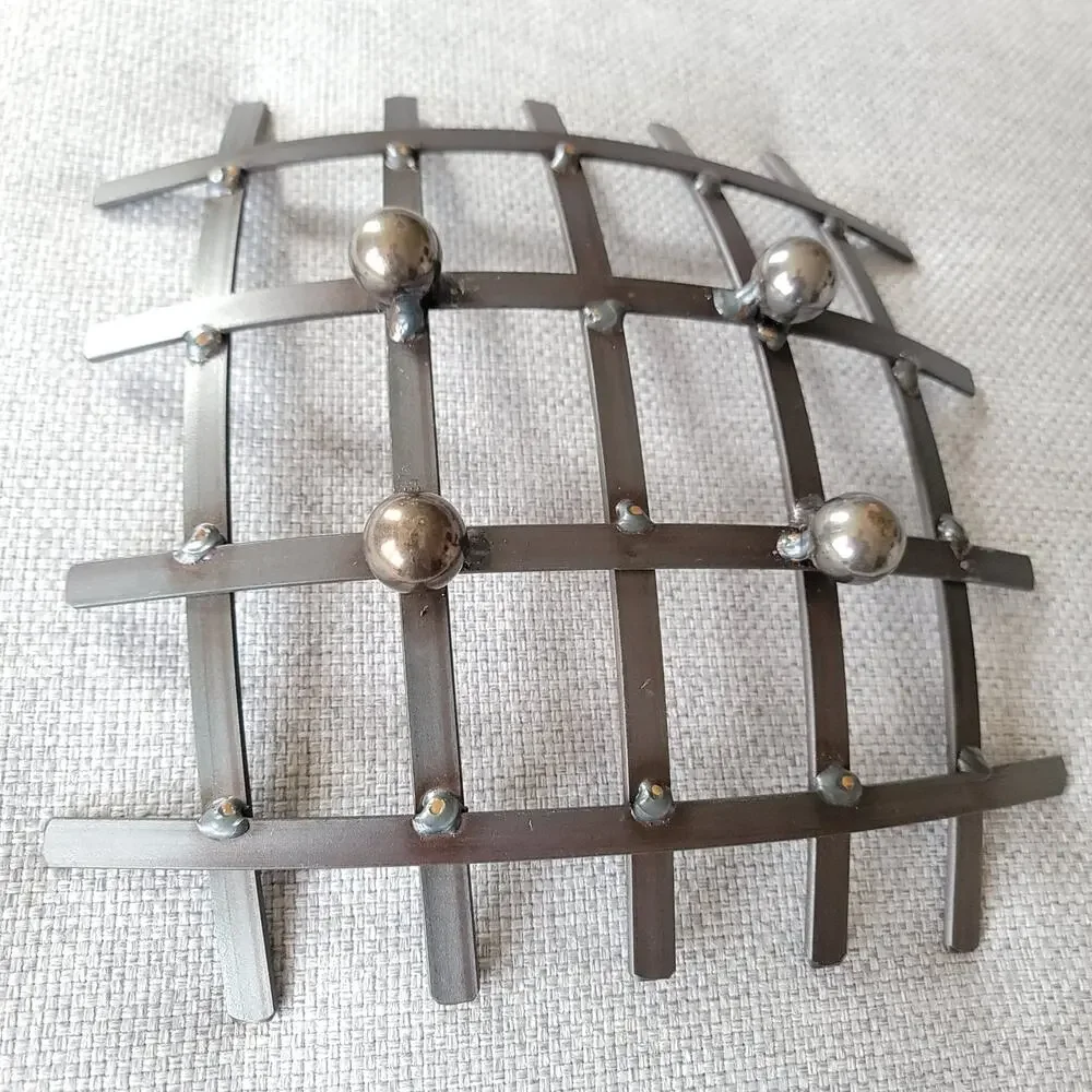 MCM Hand-Forged Steel Grid Fruit Bowl